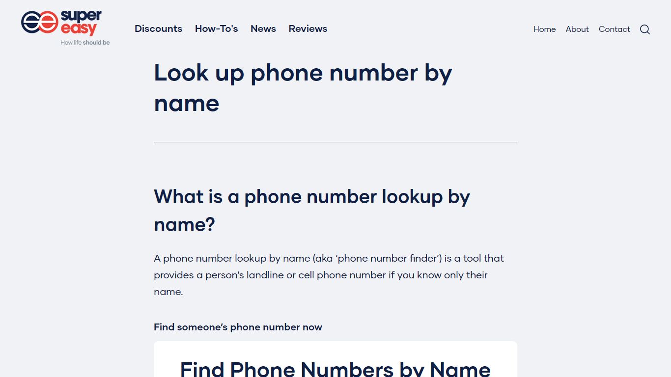Look up phone number by name - Super Easy
